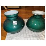 GREEN LAMP SHADES 6.5" H X 7" D, 6" H X 7" D