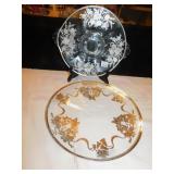 25TH SILVER OVER LAY DOUBLE HANDLED PLATE 13"