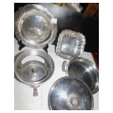SILVER OVERLAY PLATES, 1 FROSTED HANDLES