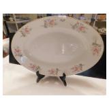 PORCELAIN ROSE DESIGN EDGE PLATTER 18" X 12"