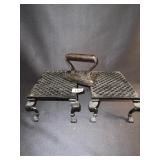 TWO CAST IRON PEDESTALS 8.5" X 6" X 4" H & CAST