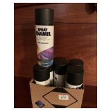 BLACK SEMI-GLOSS SPRAY ENAMEL PAINT SIX CANS NEW