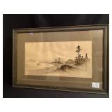 ORIENTAL PRINT SIGNED LOWER RIGHT SAILBOAT IN THE