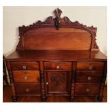 SIDEBOARD MAHOGANY WITH WALNUT BACK BOARD 67" W X