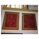 2 FABRIC PICTURES 21"X25"