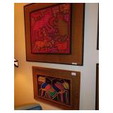 2 FABRIC PICTURES LARGER IS 27"X28"