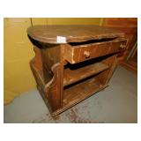 MAGAZINE SIDE TABLE WITH CENTER DRAWER, GREAT