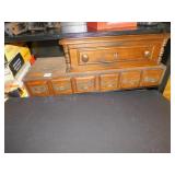 WOOD LIBRARY CARD CATALOG WITH FAUX SMALL DRAWER
