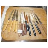 STEAK KNIFES AND SERVING PIECES INCL. CELLULOID