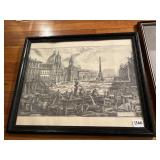 BLACK/WHITE PRINT SEE LR VEDUTA DE PIAZZA 18" H X