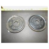 2 YORK BARBELLS 2 1/2 LBS.