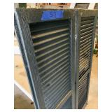 SET 2 GREEN WOODEN HOUSE HINGED SHUTTERS 55" TALL