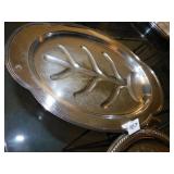 MEAT TRAY, SERVING TRAY, LID SILVER PLATE