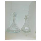 TWO CRYSTAL DECANTERS 10" & 12"