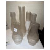 OIL LAMP GLOBES 12" X 2.5" BASE - (4) OTHER BASES