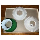 OIL LAMP REFLECTOR SHADES 2" H X 3.5" OPENING 9"