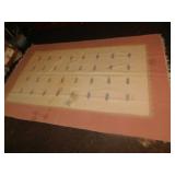 DURIE WOOL FRINGED RUG, NEEDS SOME REPAIRS,