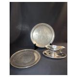 WM ROGERS SILVER PLATE GRAVY BOAT, JAMES TUFTS