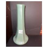 BRUSH FINISH GREEN VASE 11" H - #38 ON BASE