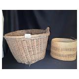 STRAW BASKET 7" H X 9" OVAL, HICKORY BASKET W/