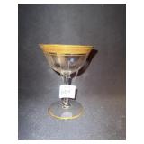 6 GOLD RIM CHAMPAGNE GLASSES 5"