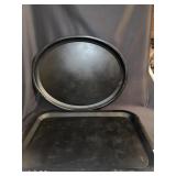 2 LARGE SERVING TRAYS. 1 OVAL 25X22, 1