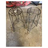 2 SMALL METAL PLANT STANDS, 18" HIGH