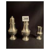 STERLING WEIGHTED BASE SALTSHAKERS AND ONE W/O