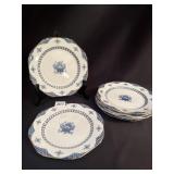 WOODS WARE "BLUE BOMBAY 8" PLATE - 6 - ONE CHIP