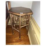 PAINTED OCTAGON TABLE 19" H X 14" D - GOLD FINISH