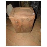 LARGE WOODEN CRATE WITH HINGES,