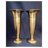 15" H VASES W/ CROSS IN CENTER AND MONOGRAM