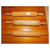 THREE VINTAGE ROLLING PINS