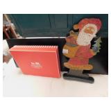 14" WOOD SANTA AND COACH GIFT BOX