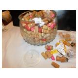 GLASS JAR W/ DUCK JAR IN CENTER W/ LID 8" H X 12"