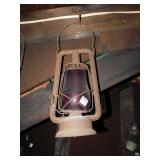 13" LANTERN WITH RED GLASS