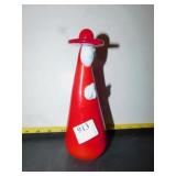 BLOWN GLASS RED STATUE OF PRAYING