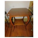 SOLID WOOD SIDE TABLE WITH SHELF UNDERNEATH,