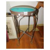 SINGLE ICE CREAM PARLOR STOOL WITH STRIPED TOP,