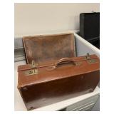 L. W. NELSON LEATHER SUITCASE 24" X 13.5" X 6.5"