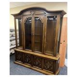 TWO PIECE CHINA/SIDEBOARD BASE 4 DOOR, BEVELED