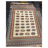 MACHINE MADE RUG, ORANG/RED, 98X60