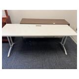 METAL BASE WORKTABLE 29HX72X24D, 6.5X3" HOLE FOR