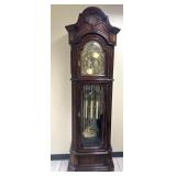 SLIGH GRANDFATHER CLOCK W/ BEVELED EDGE GLASS W/