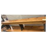 PINE BENCH, GRAY BASE, 78.5WX11DX19H