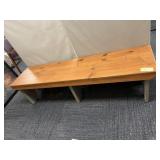 PINE BENCH, GRAY BASE, 75.5WX20DX19H