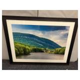 SUSPENDED BRIDGE PRINT, TITLE MOUNT MINSI ON THE