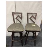 IRON BAR STOOLS, SWIVEL SEATS, 42H, SEAY HEIGHT