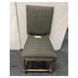 CHARCOAL GRAY WITH WOOD FRAME, TACK TRIM, 38HX17W