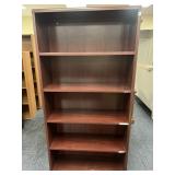 CHERRY FINISH BOOKCASE CURED TOP 71" H X 36" W X